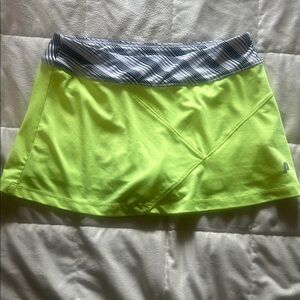 Prince Athletic Neon Yellow Tennis Skort with Striped Waistband women’s medium